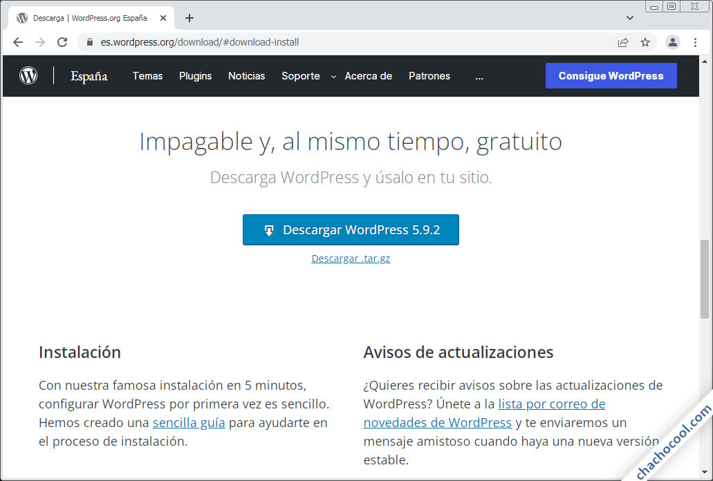 descargar wordpress para linux en español