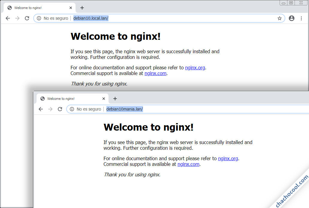 Servidores virtuales de Nginx en Debian 10 Buster