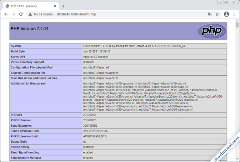 Настройка php apache debian