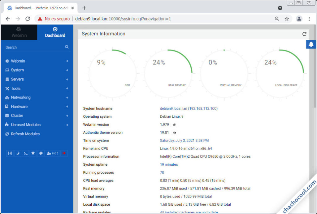 Как удалить webmin debian