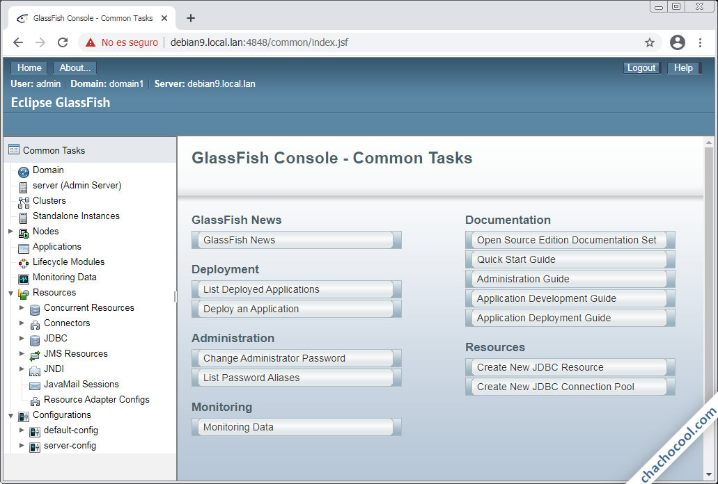 configurar glassfish en debian 9 stretch