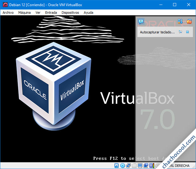 Iniciando la máquina virtual de VirtualBox