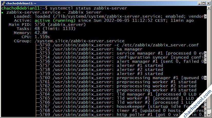 como instalar zabbix server en debian 11 bullseye
