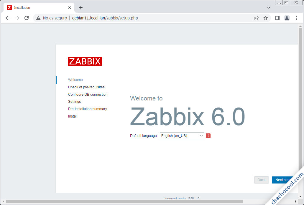 instalador web de zabbix 6 para debian 11 bullseye